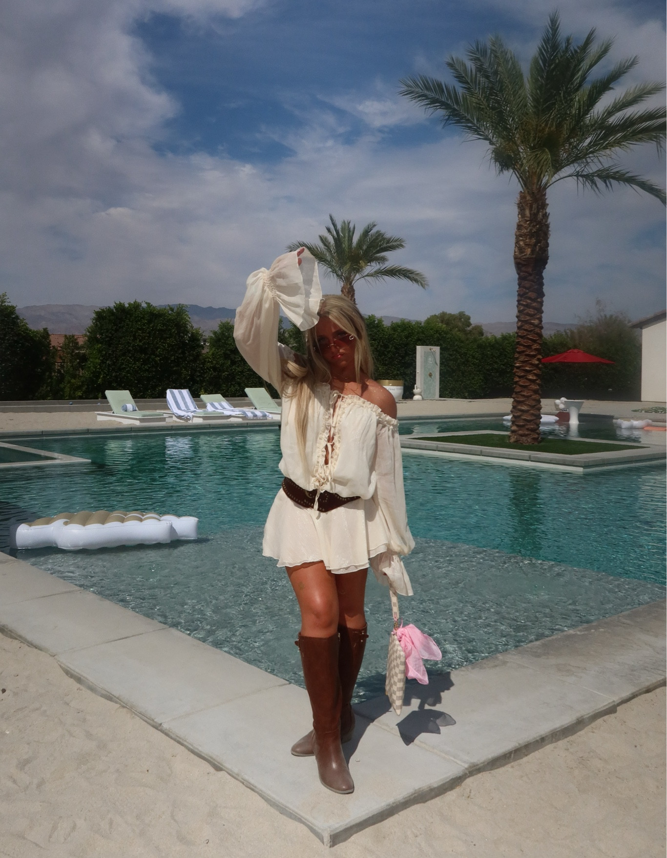 Coachella day 2 ootd🌵⭐️✨ (dress inspired by miss rosier)  #LTKover40 #LTKbeauty

Festival outfits, outfit inspo, boho chic fashion, Coachella outfit idea, brown horse boots, brown y2k belt, off shoulder mini dress

#LTKmidsize #LTKSeasonal #LTKstyletip