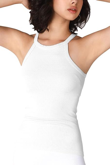 NIKIBIKI Women Seamless High Neck Ribbed Tank Top, Made in U.S.A, One Size | Amazon (US)
