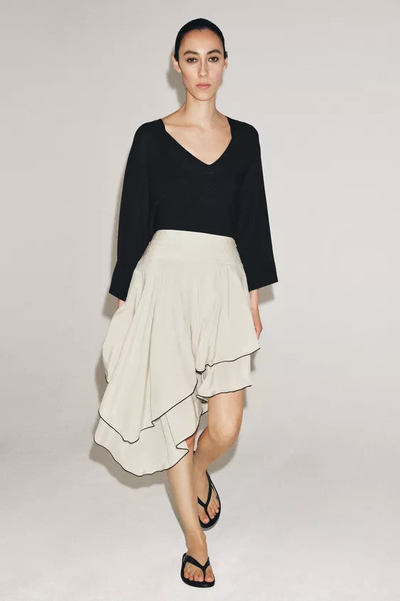 ZW COLLECTION ASYMMETRIC RUFFLE SKIRT | Zara UK