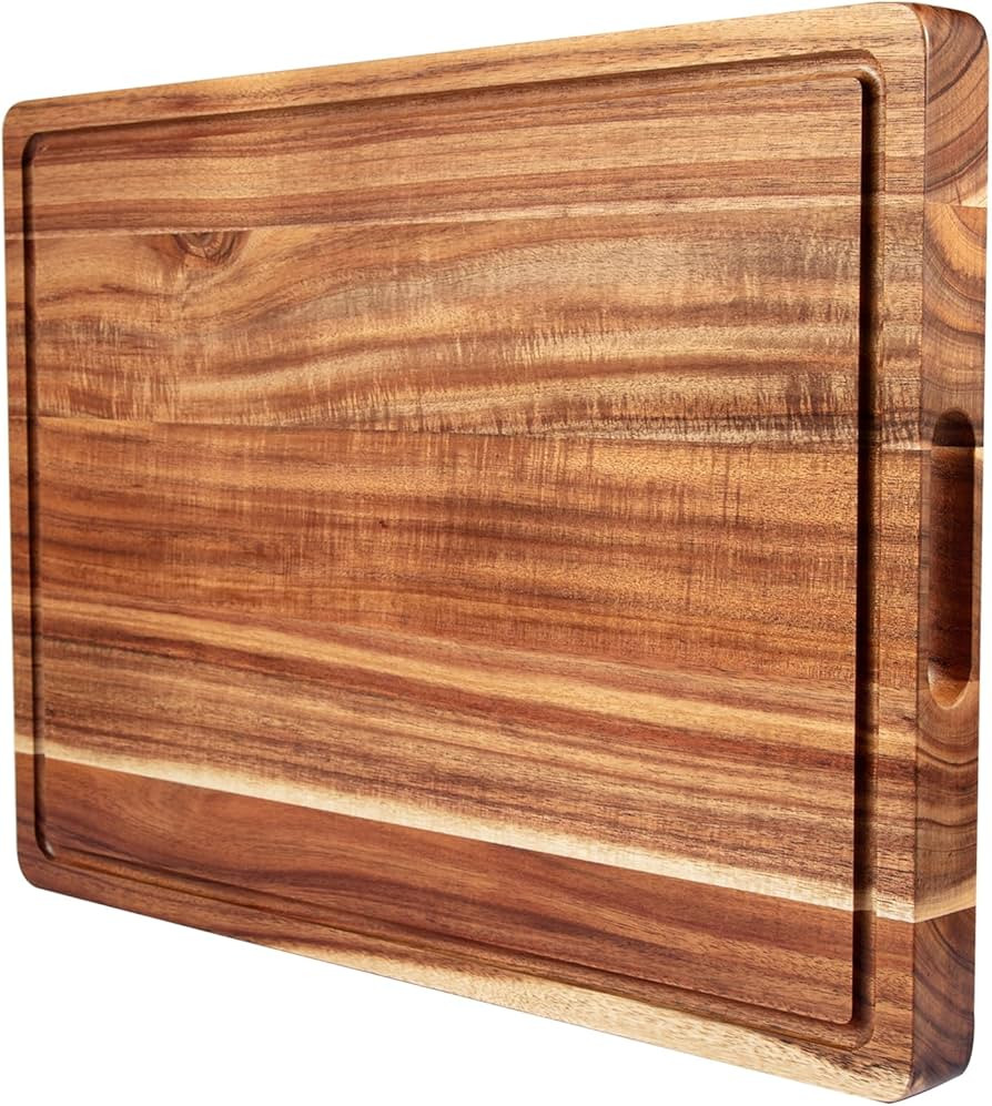20 Inch Large Acacia Wood Cutting Board 1.5" Thick, Reversible Wooden Cutting Board for Kitchen, ... | Amazon (US)