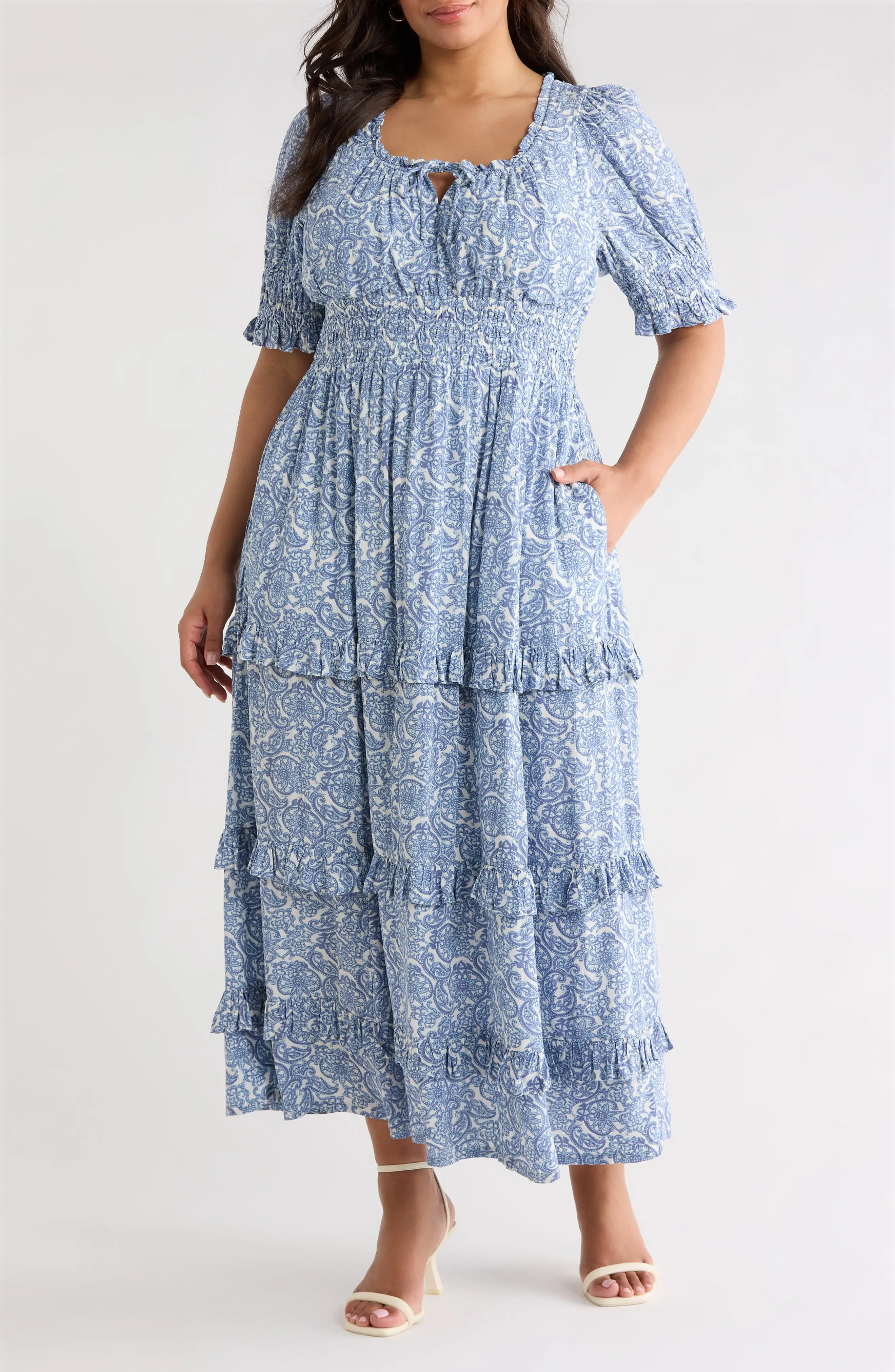 Print Smocked Waist Maxi Dress (Women) | Nordstrom | Nordstrom