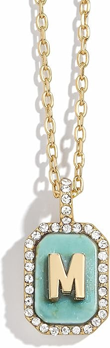 Initial Necklace - Gold-Plated Personalized Letter Pendant Necklace, Dog Tag Style Design | Amazon (US)