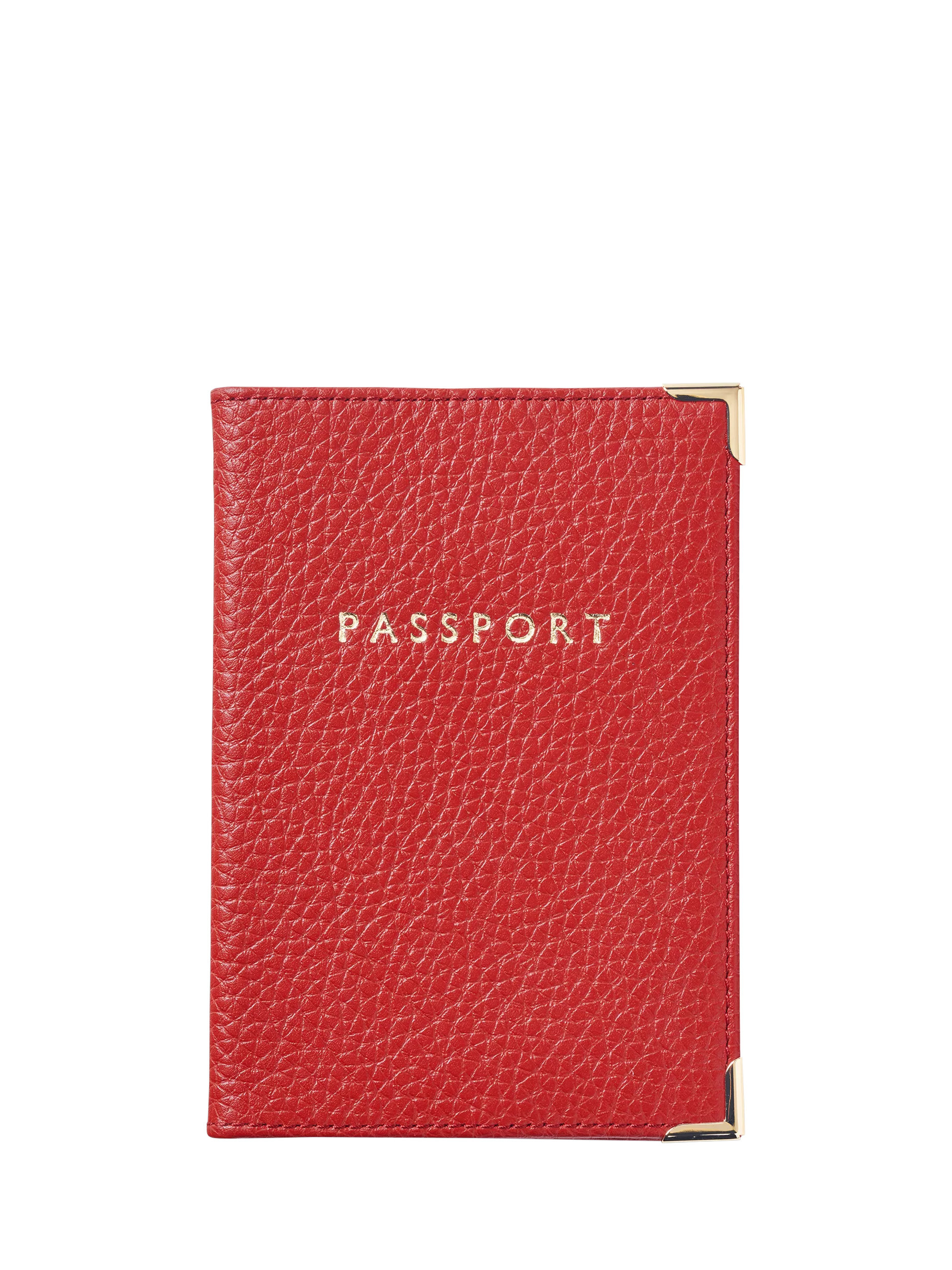 Aspinal of London Leather Passport Cover, Cardinal Red | John Lewis (UK)
