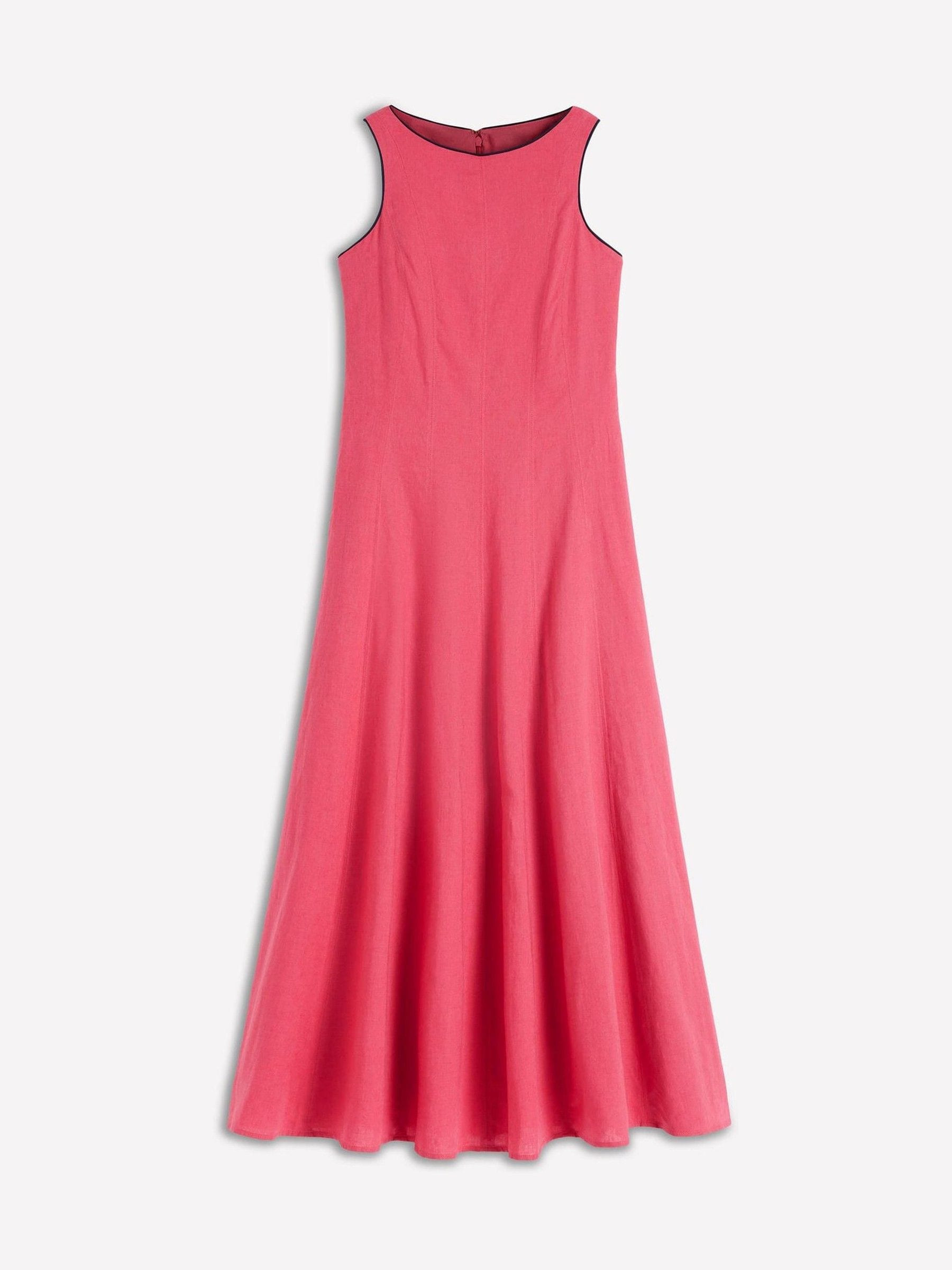 Boden Boden Pink Annet Linen Blend Midi Dress | Next US