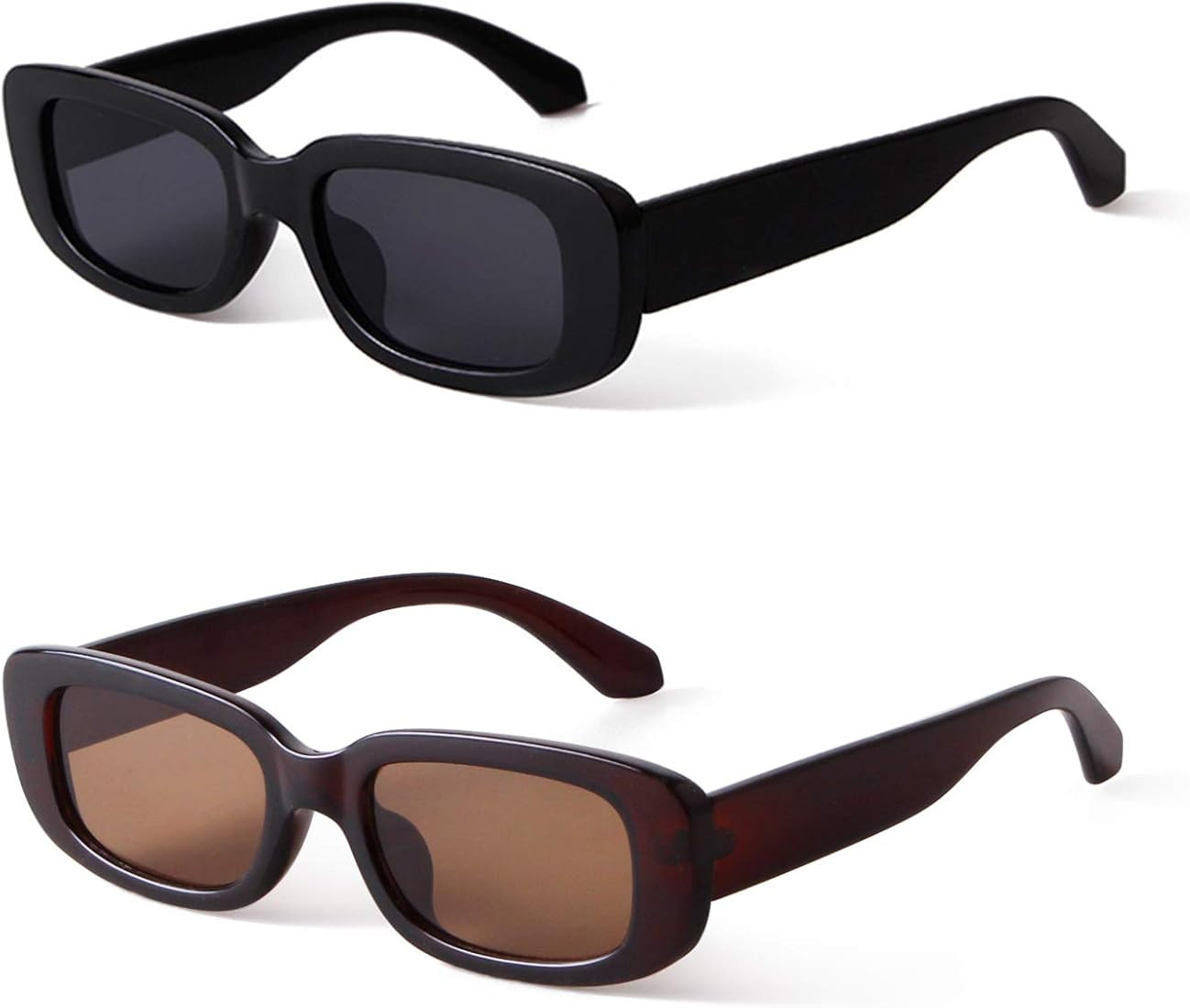 ADE WU Rectangle Sunglasses for Women Men Retro 90s Sunglasses Trendy Black Tortoise Shell Glasse... | Amazon (US)