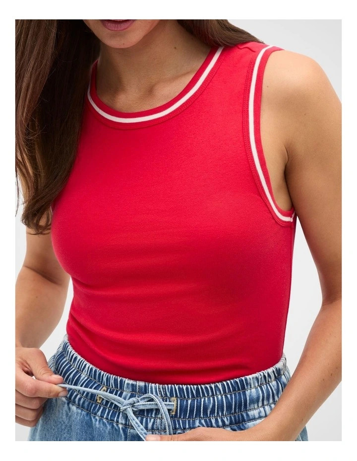 Seed HeritageAustralian Cotton Contrast Tank in Poppy | Myer