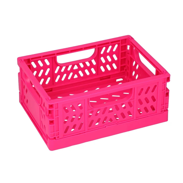 Pink Pen+Gear Mini Collapsible Plastic Crate 5.51" x 4.13" x 2.28" | Walmart (US)
