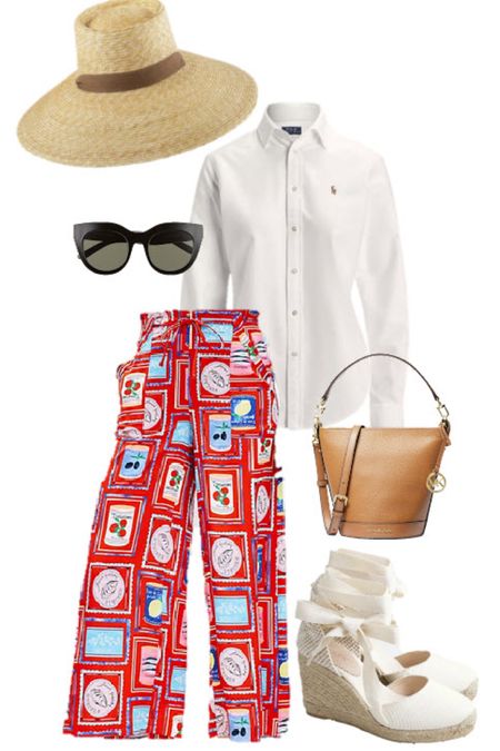 Summer vacation outfit! 
.
Italy Agua Bendita look for less preppy summer outfit spring outfit lace up espadrille wedges sun hat cat eye sunglasses amazon sunglasses 

#LTKfindsunder100 #LTKstyletip #LTKfindsunder50