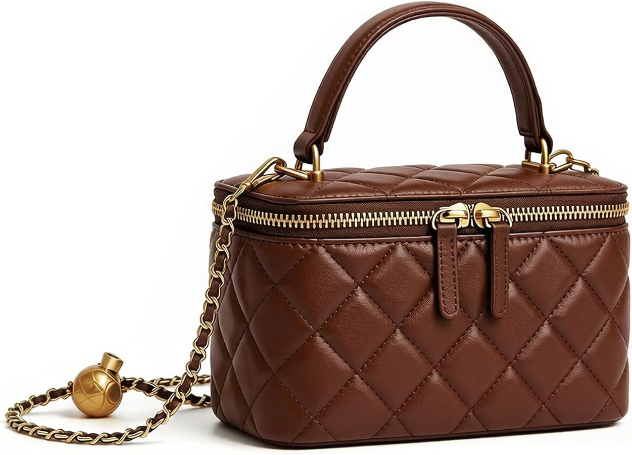 Mini Quilted Crossbody Purse for Women Small Leather Square Box Designer Top Handle Bag Evening H... | Amazon (US)