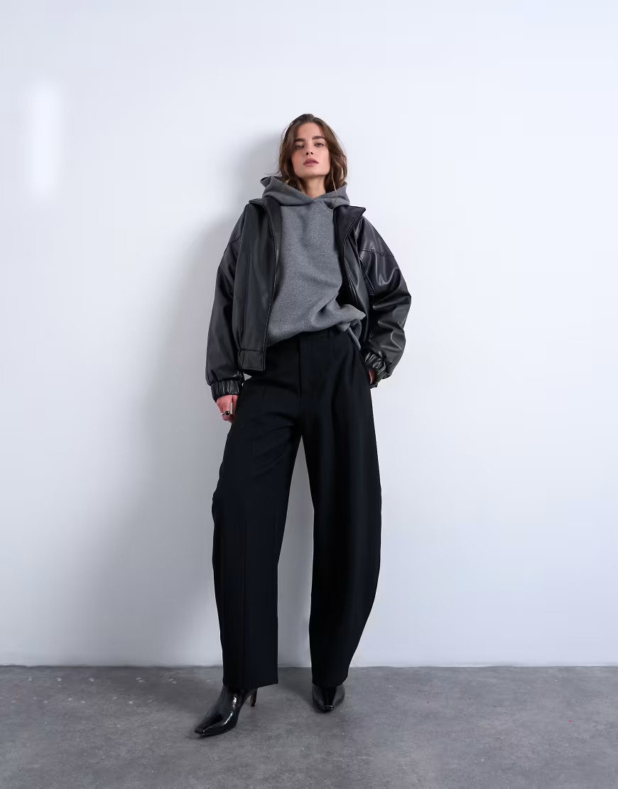 Topshop co ord barrel trouser in black | ASOS (Global)