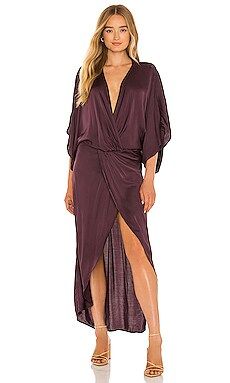 Young, Fabulous & Broke Siren Satin Dress in Chocolate from Revolve.com | Revolve Clothing (Global)