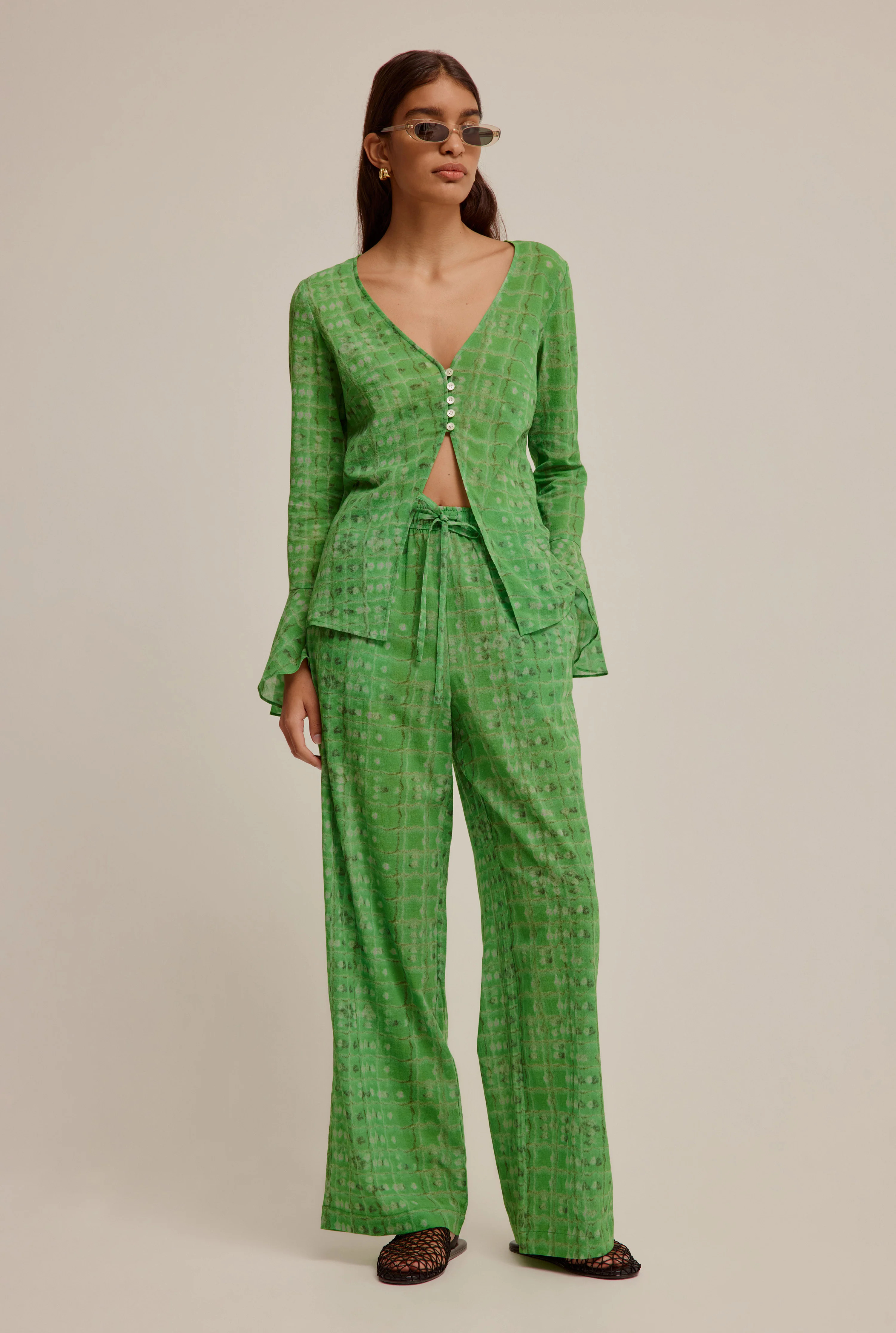 Crinkle Cotton Wide Leg Pant | Venroy AU