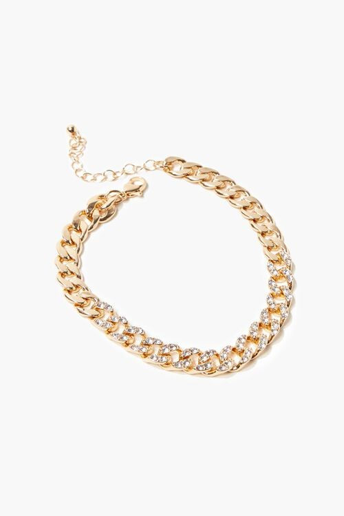 Rhinestone-Trim Chain Anklet | Forever 21 (US)