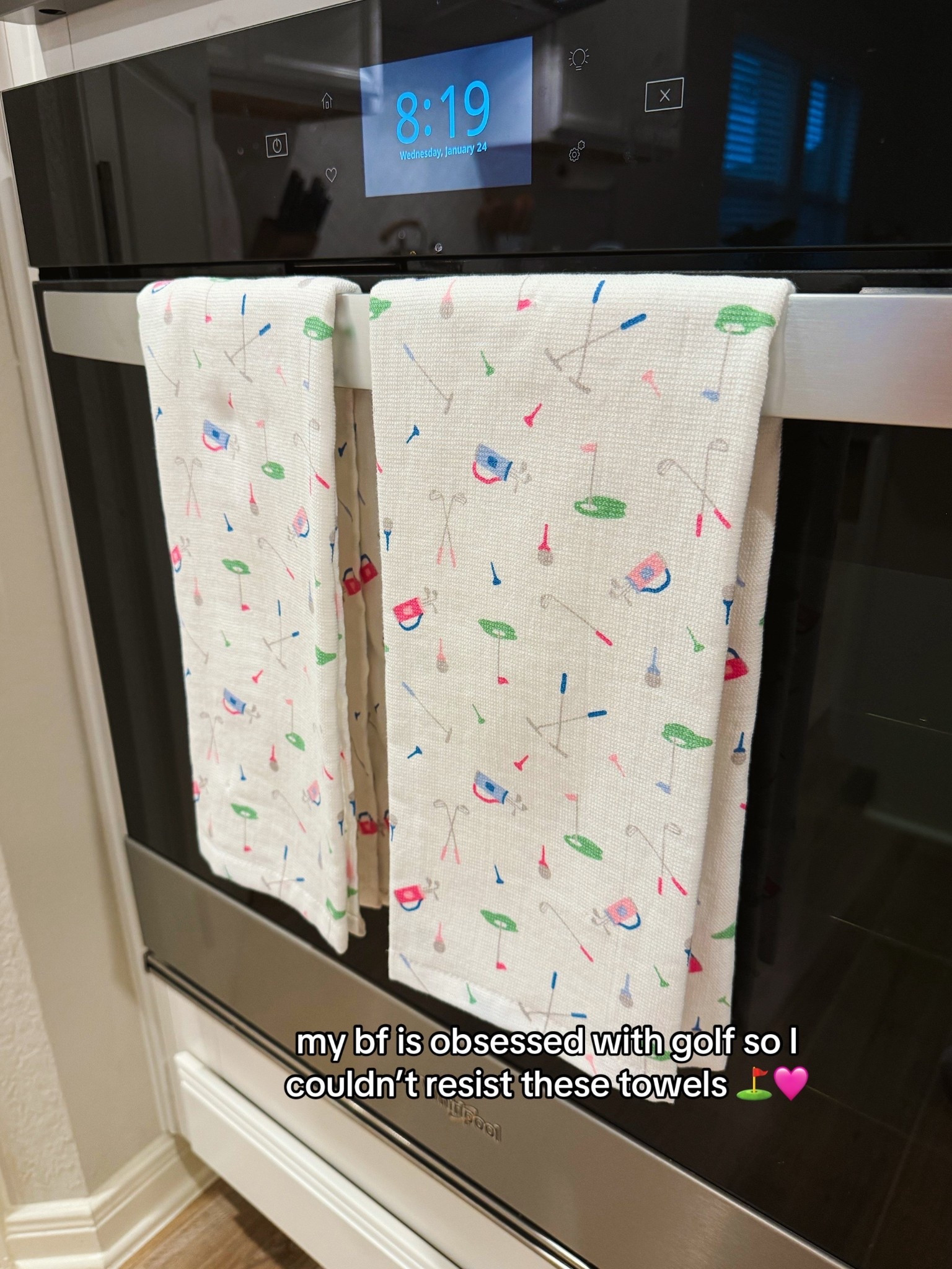 My boyfriend is golf obsessed right now so when I saw these cute golf themed kitchen dish towels at home goods I literally couldn’t resist ! I love the pink and green golf related detailing for summer ! The golf clubs and tee designs are just too cute ! Of course I was not able to find this exact match online but I tried to find some similar options that are also from the Martha Stewart home decor line ⛳️🩷

#LTKHome #LTKFindsUnder50 #LTKSeasonal