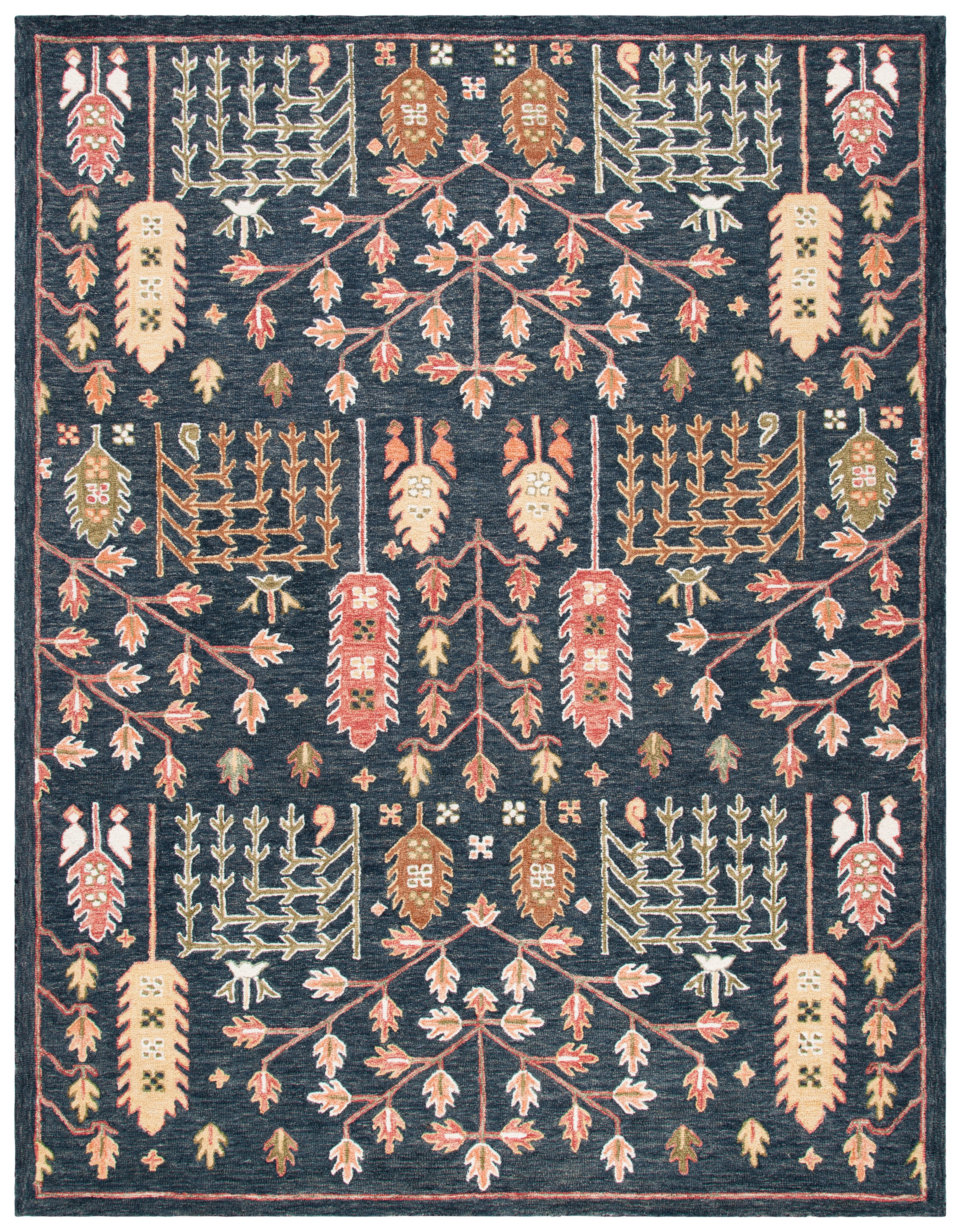 Donnett Southwestern Handmade Tufted Wool Black/Red Area Rug | Wayfair North America