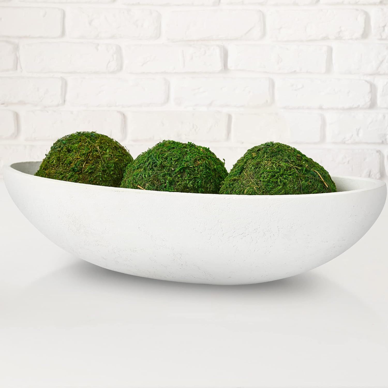 SEEKO Succulents White Moss Ball Table Centerpiece Neutral Minimalist Décor for Coffee Table, En... | Amazon (US)
