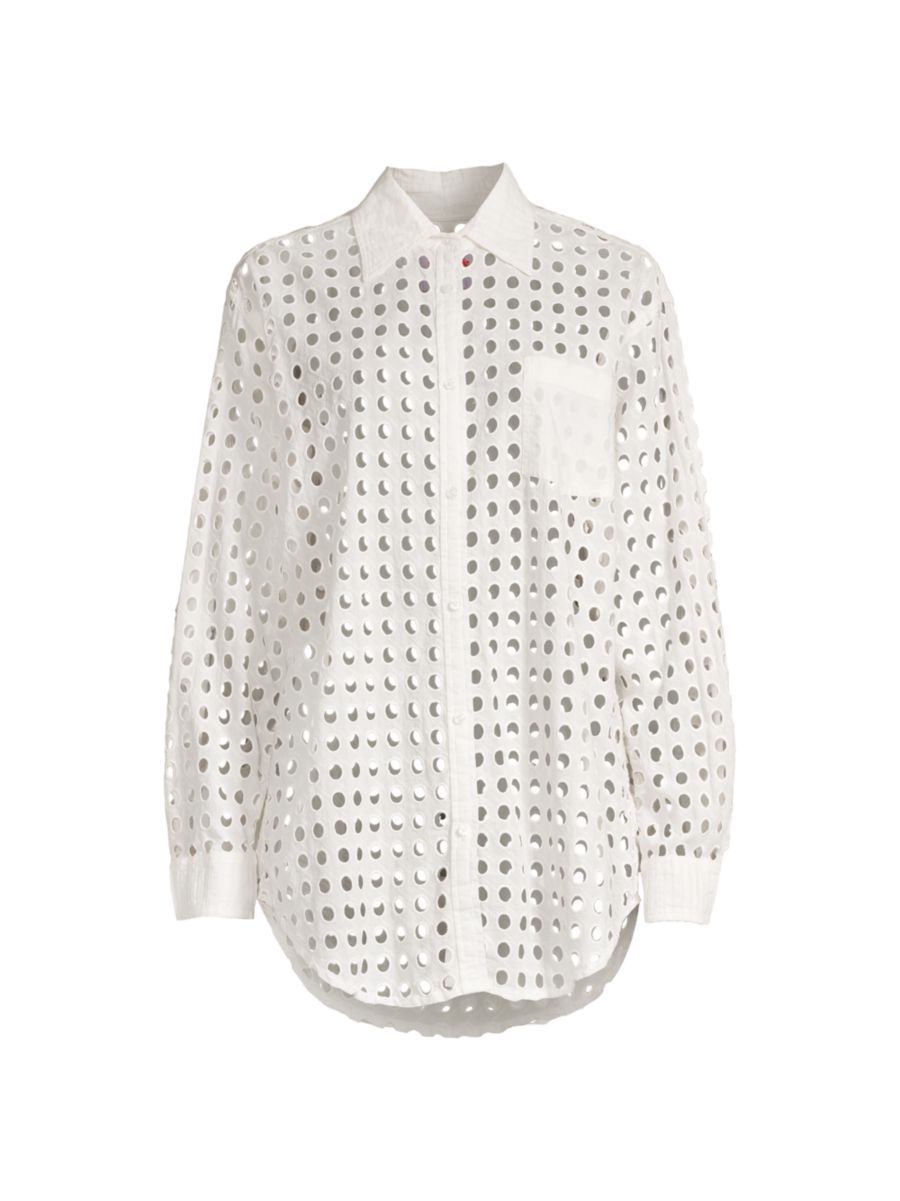 Continuity Oxford Eyelet Cotton Tunic | Saks Fifth Avenue