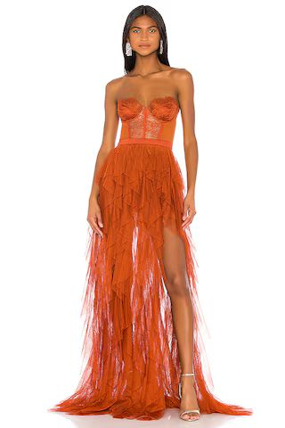 For Love & Lemons x REVOLVE Bustier Gown in Rust from Revolve.com | Revolve Clothing (Global)