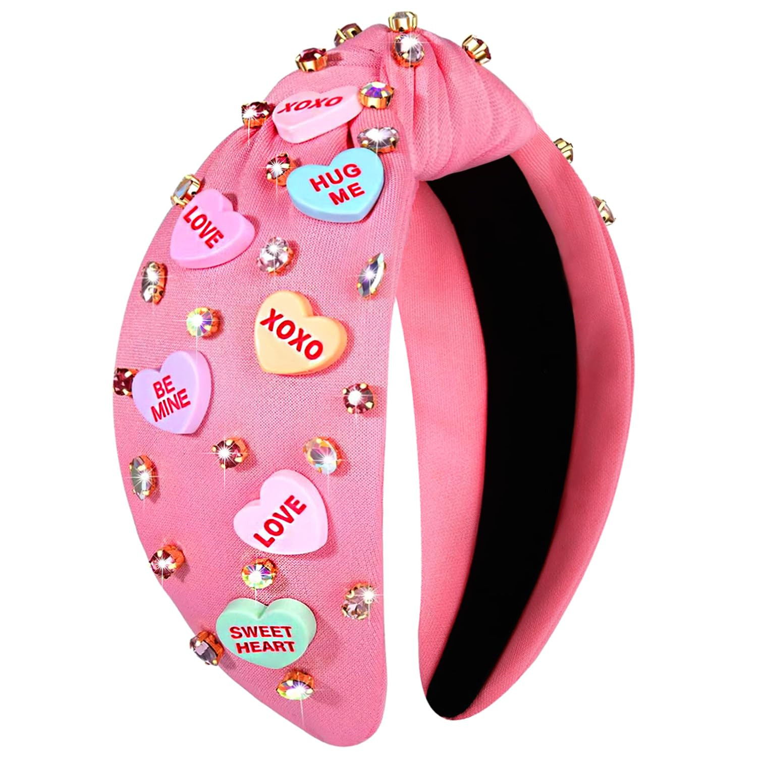 NVENF Valentine’s Day Headband for Women Love Heart Headband Jeweled Crystal Rhinestone Knotted... | Amazon (US)