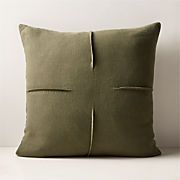 Tuck Neutral Linen Modern Throw Pillow with Down-Alternative Insert 20'' + Reviews | CB2 | CB2