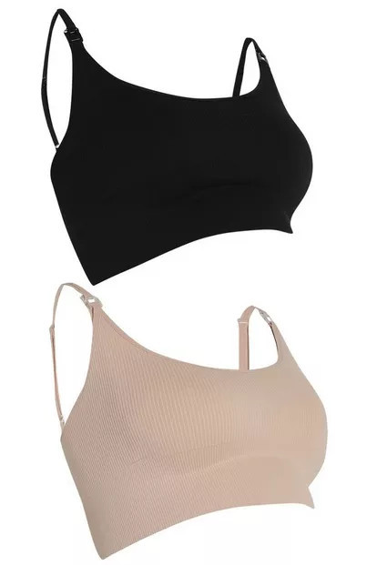 Maternity Longline Nursing Bra 2 Pack | Boohoo.com (US & CA)