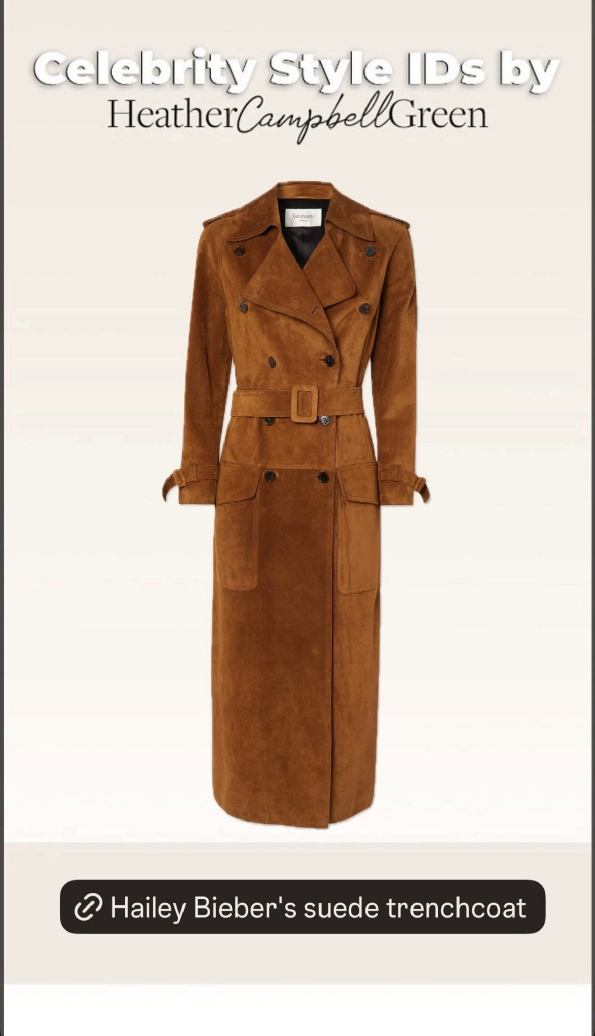 Hailey Bieber enjoys girls' night out with Zoe Kravitz at celebrity hotspot ahead of her 29th birthday. She wore this suede trench coat