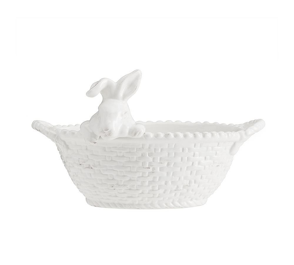 Bunny Basket Ceramic Snack Bowl | Pottery Barn (US)