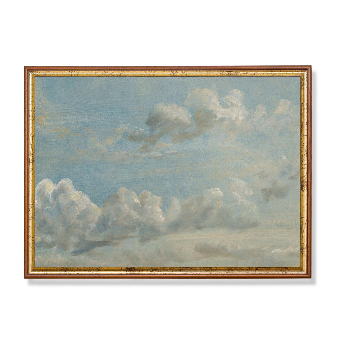 Mailed Print Vintage Cloud Painting Antique Sky Print - Etsy | Etsy (US)