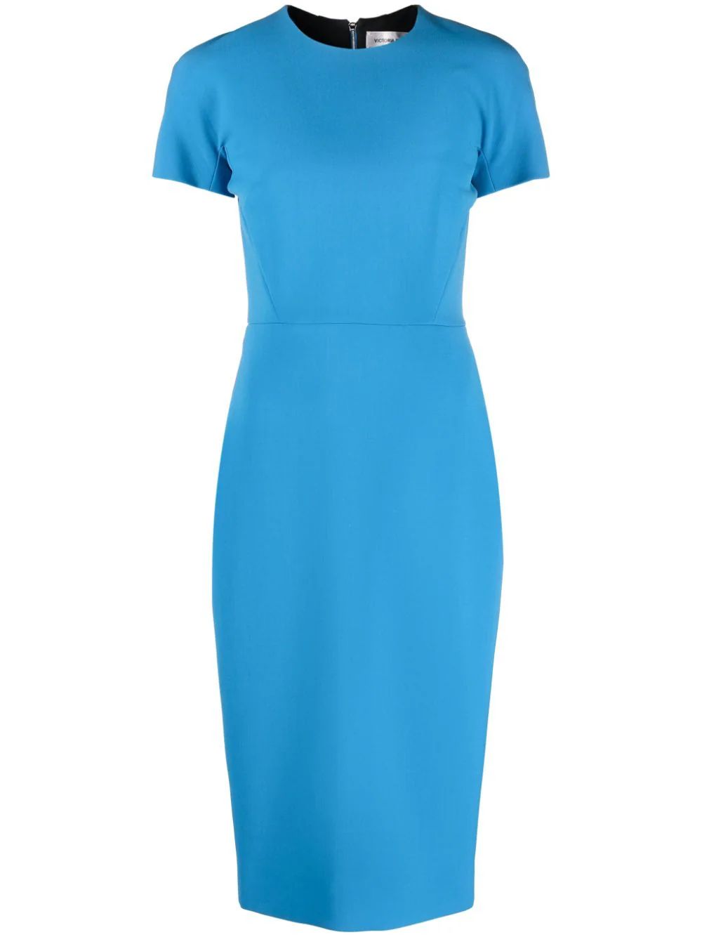 Victoria Beckham Crepe short-sleeve Midi Dress - Farfetch | Farfetch Global