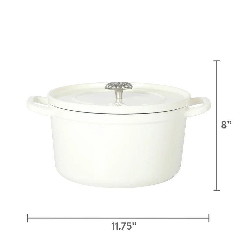 The Pioneer Woman 5-Quart Enameled Cast Iron Dutch Oven Pot with Lid, Linen | Walmart (US)