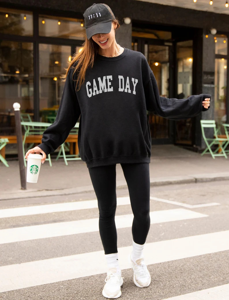 Game Day Sweatshirt, Preppy Varsity Sports Sweatshirt, Game Day Vibes Crewneck, Sunday Football, ... | Etsy (US)