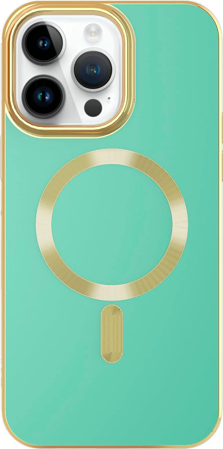 AMPD - Gold Bumper Soft Case with MagSafe for Apple iPhone 14 Pro - Light Green | Best Buy U.S.