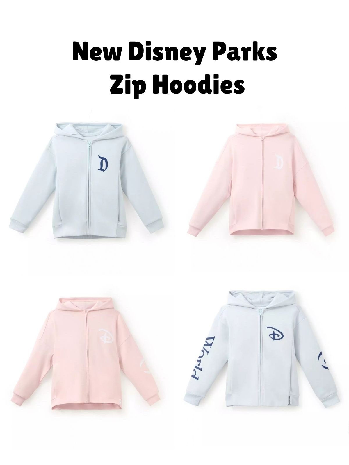 New Disney Parks zip hoodies