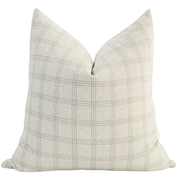 Tailored Check | Birch Pillow Cover | Hackner Home (US)