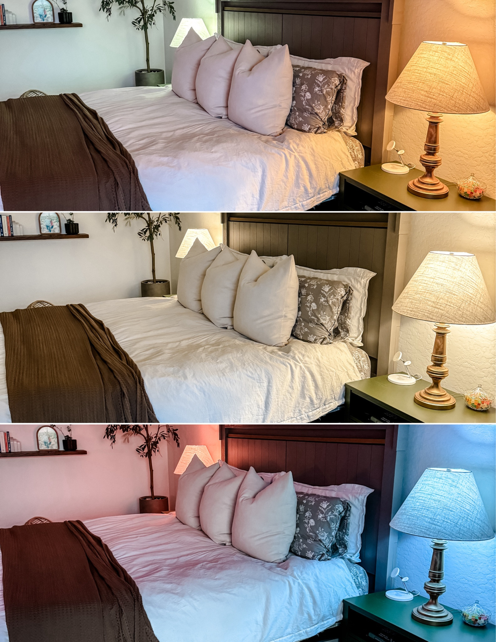 #ad Look at how different our bedroom looks in each photo?! This is all thanks to our new @PhilipsHue lighting that we picked up from @Target & we couldn’t be happier! We started with the starter kit that comes with 2 lightbulbs & the bridge, which gives you lots more features to customize your home with the Philips Hue lighting, and adjust it from the app, no matter where you’re at! 

#philipshue #smartlighting #homeinspo
#TargetPartner #Target

#LTKFamily #LTKHome #LTKSaleAlert