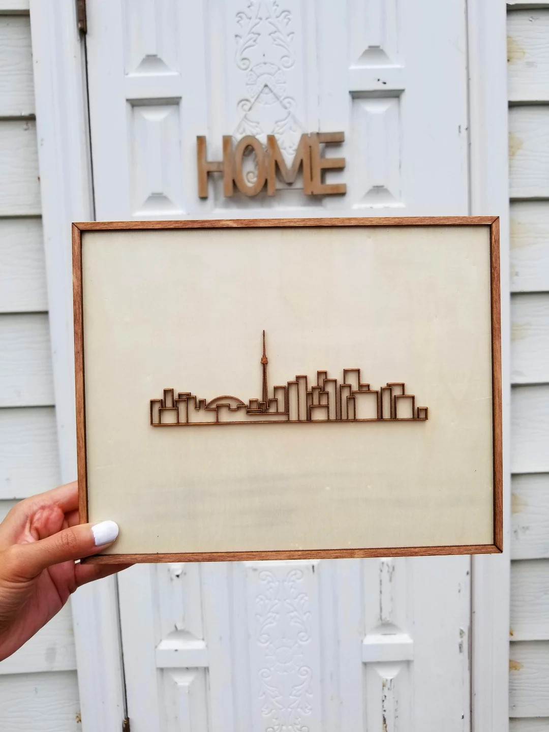 Laser-cut Toronto Skyline - Mounted on woodblock - Decorative Wall Art | Etsy (US)