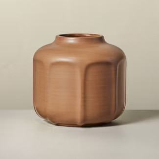 Faceted Ceramic Vase Brown - Hearth & Hand™ with Magnolia | Target