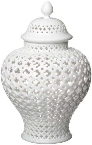 Two's Company Carthage Pierced Porcelain Lantern with Lid, White | Amazon (US)