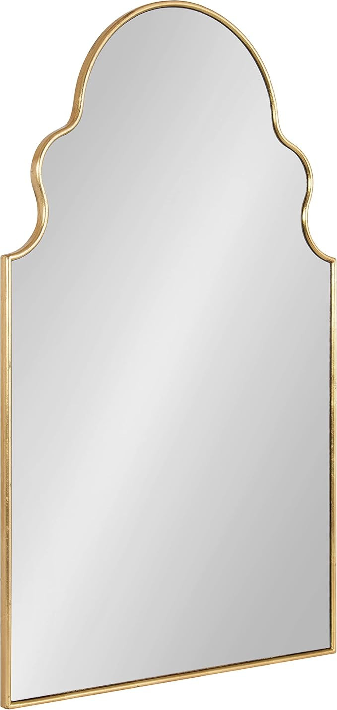 Kate and Laurel Vania Moroccan Arch Decorative Wall Mirror, 20 x 34, Gold, Modern Arched Scallope... | Amazon (US)