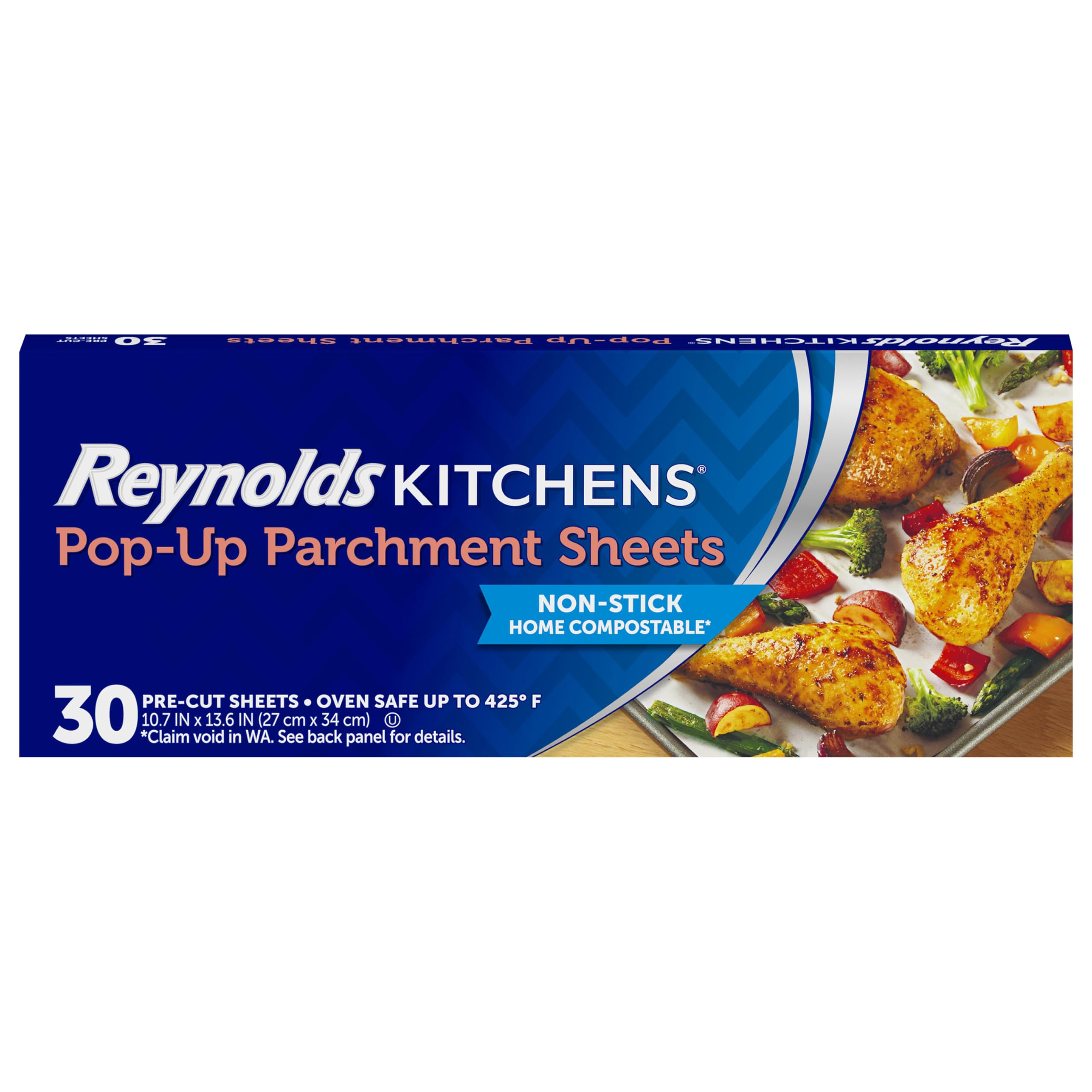 Reynolds Kitchens Pop-Up Parchment Paper Sheets, 10.7x13.6 Inch, 30 Sheets | Amazon (US)