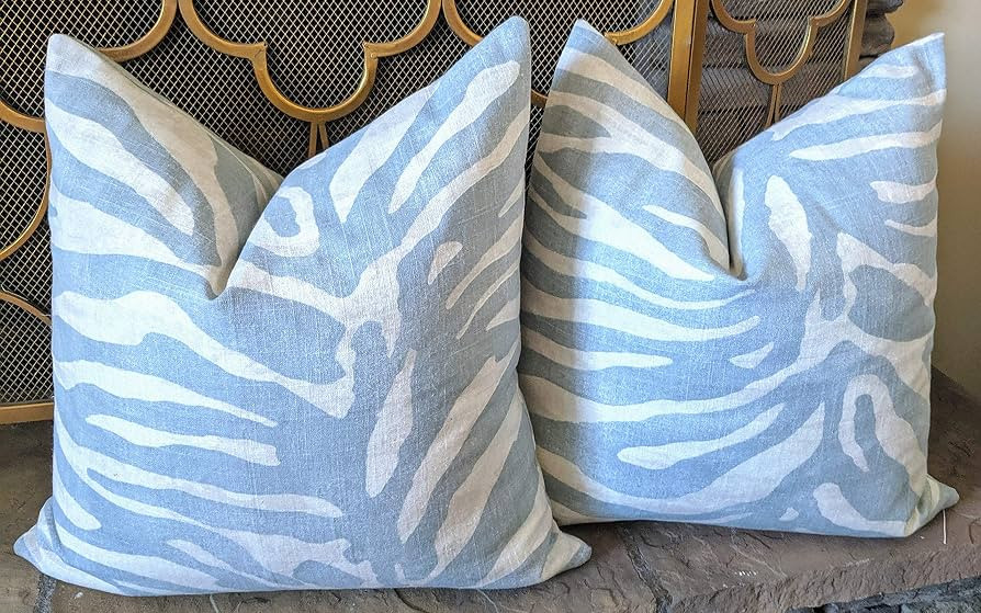 Serengeti Tiger Print Pillow Cover Animal Set of 2 Chinoiserie Case Asian Zebra Eurosham Accent T... | Amazon (US)