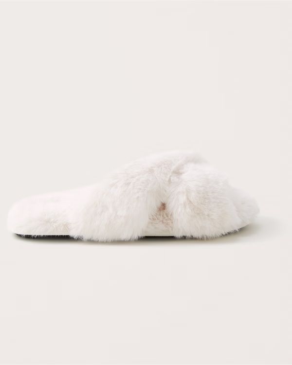 Women's Fluffy Criss-Cross Slippers | Women's Intimates & Sleepwear | Abercrombie.com | Abercrombie & Fitch (US)
