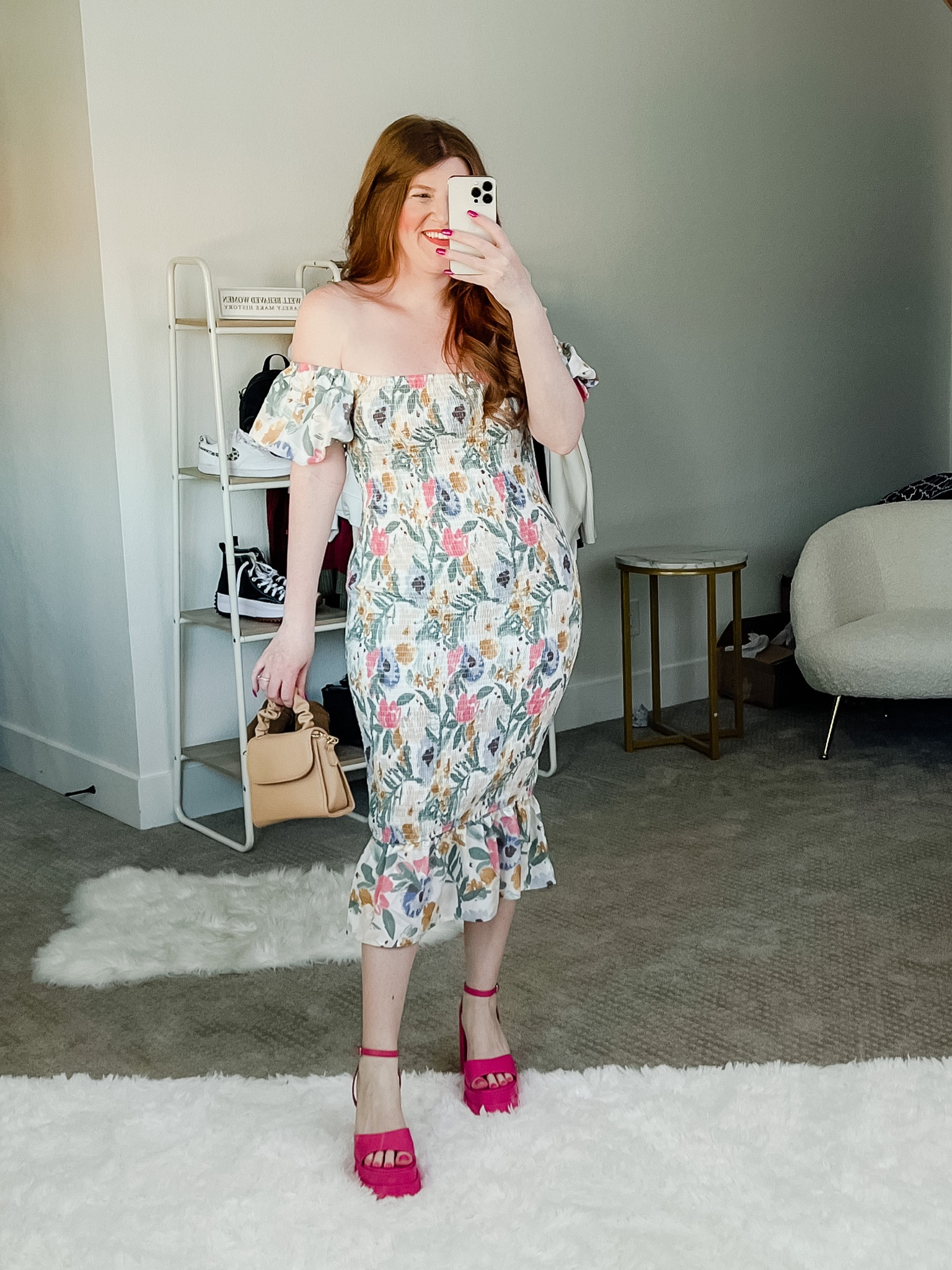 Spring wedding guest dress from amazon wearing size large with shapewear. Amazon dress. Spring dress. Baby shower dress. 

#LTKunder50 #LTKSeasonal #LTKstyletip