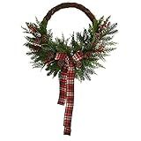 28in. Pine and Pinecone Artificial Christmas Wreath with Decorative Bow | Amazon (US)