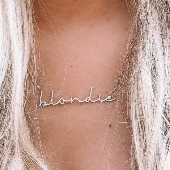 Cursive Diamond Name Necklace | Happy Jewelers