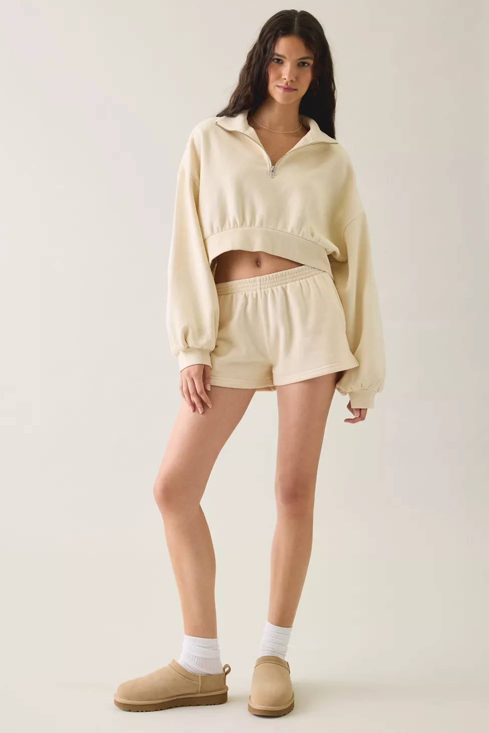 Out From Under Take It Easy Cropped Quarter Zip Pullover | Urban Outfitters (US and RoW)