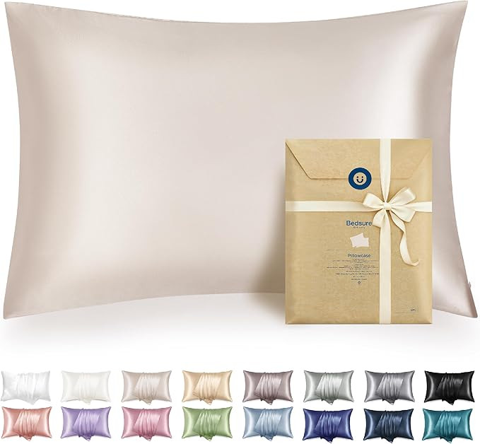 Bedsure Satin Pillowcase with Zipper, Similar to Silk Pillow Cases 2 Pack, Silky & Soft Satin Pil... | Amazon (US)