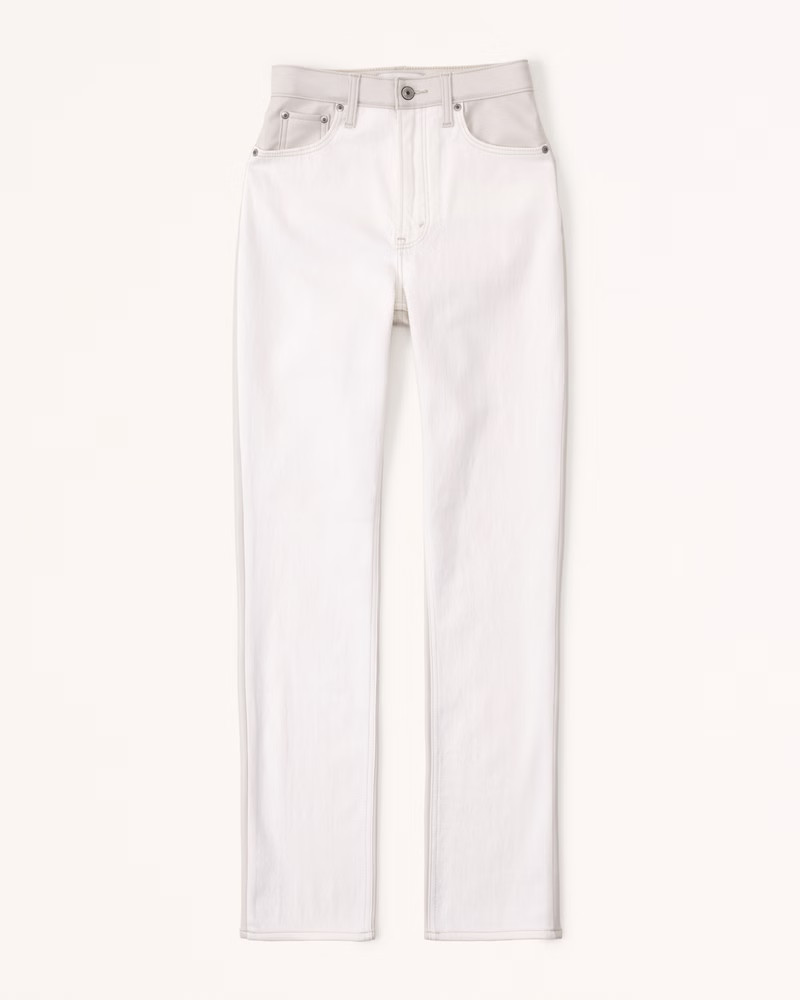 Mixed Fabric Ultra High Rise 90s Slim Straight Jean | Abercrombie & Fitch (US)