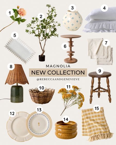 Magnolia's new collection ☀️
-
Home decor. Table lamp. Faux tree. Dinner wear. Napkin. Bedding. Summer decor. 