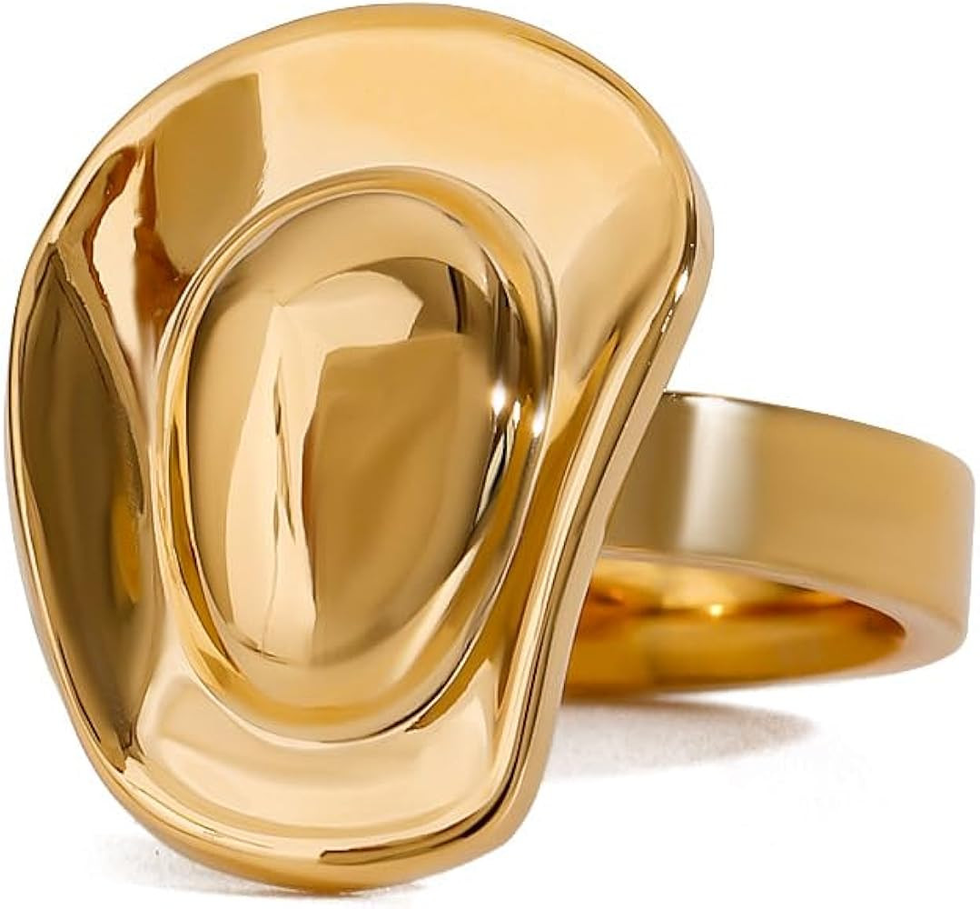 Country Concert Cowboy Hat Rings For Women Men 14k Gold-Tone Plated Fashion Western Boho Rodeo Co... | Amazon (US)